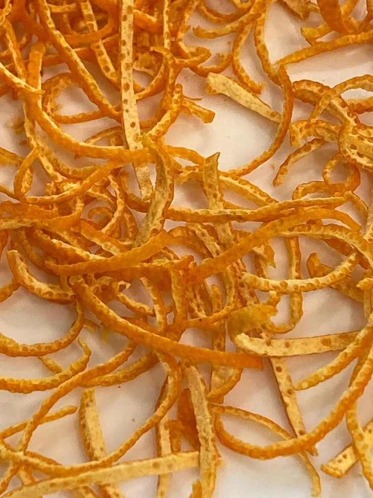 Dried orange peel zest